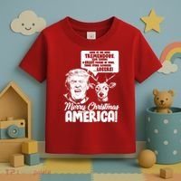 Merry Christmas America Trump Reindeer Toddler T-Shirt thumb 3