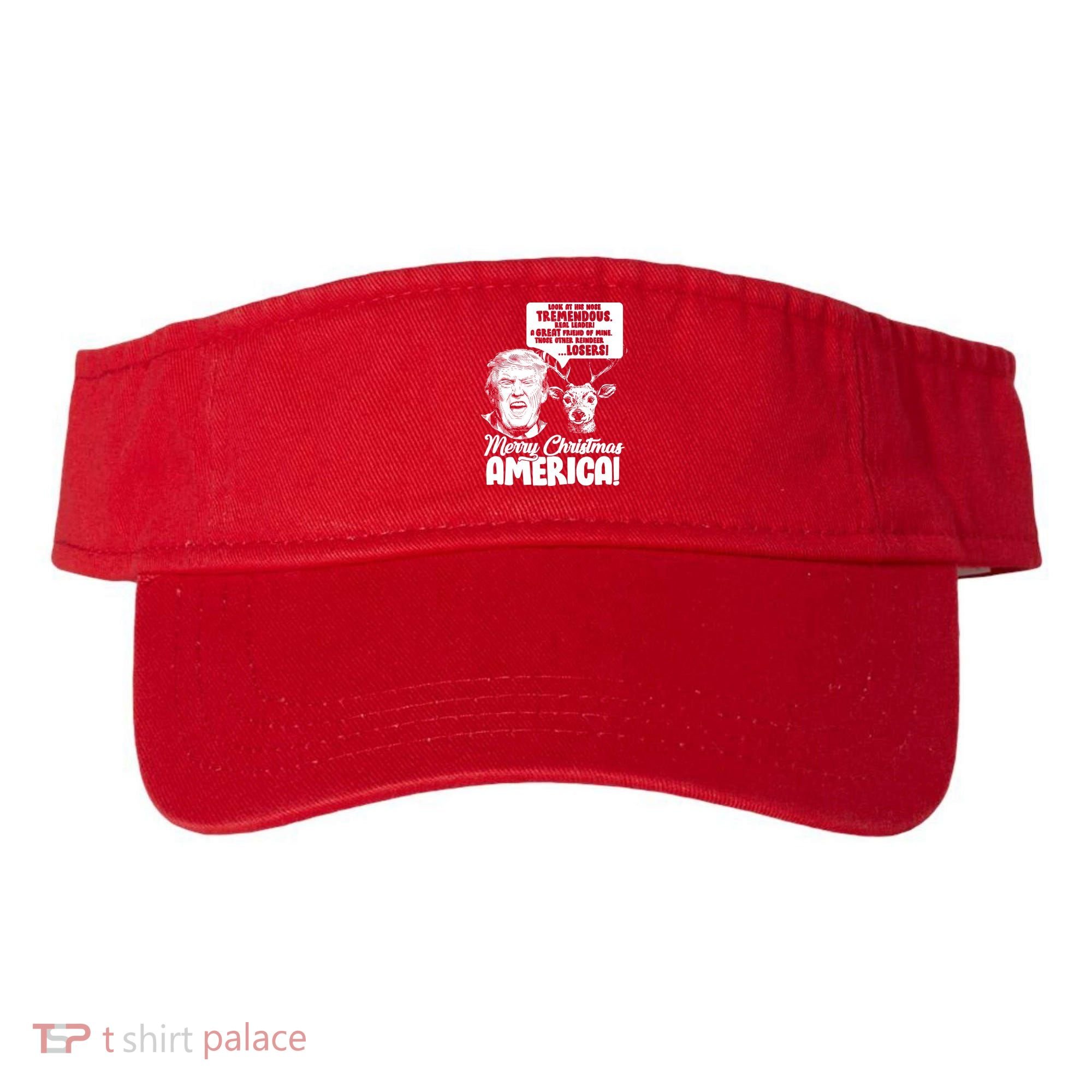 Merry Christmas America Trump Reindeer Visor