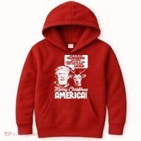 Merry Christmas America Trump Reindeer Kids Hoodie thumb 0