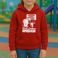 Merry Christmas America Trump Reindeer Kids Hoodie thumb 3