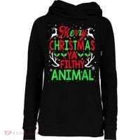 Merry Christmas Animal Filthy Ya  Wo Kid Womens Funnel Neck Pullover Hood thumb 0