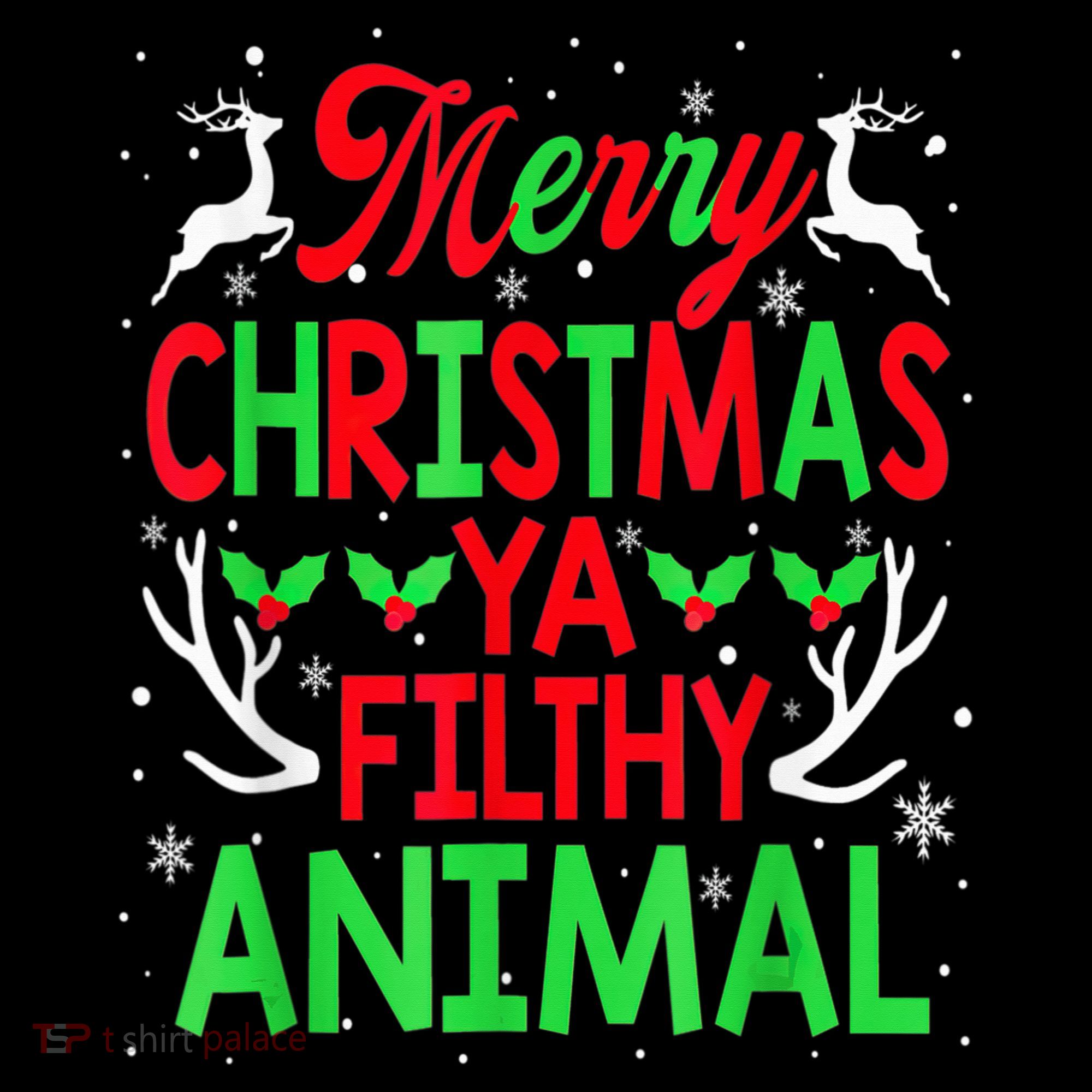 Merry Christmas Animal Filthy Ya  Wo Kid Women's Hoodie