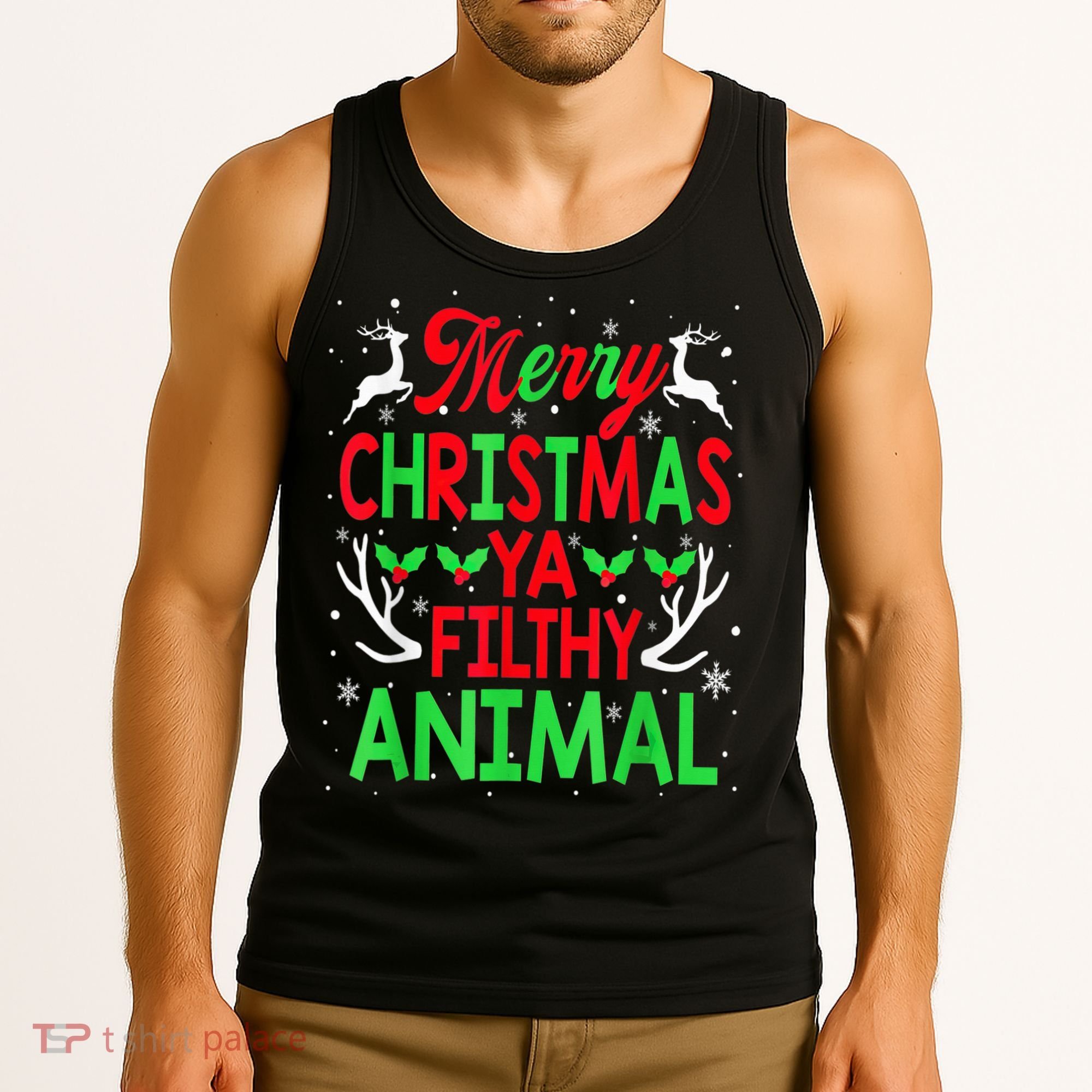Merry Christmas Animal Filthy Ya  Wo Kid Tank Top
