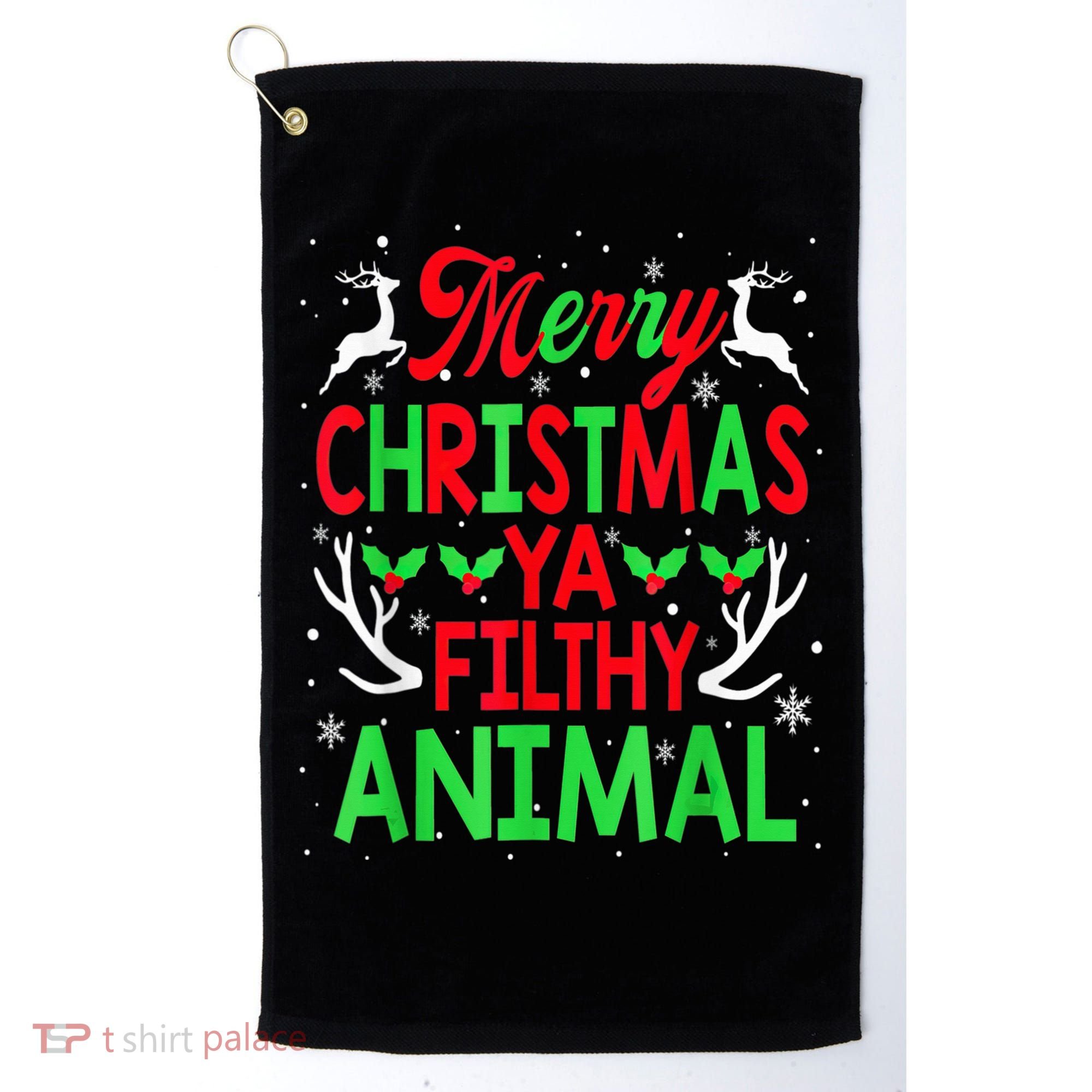 Merry Christmas Animal Filthy Ya  Wo Kid Golf Towel