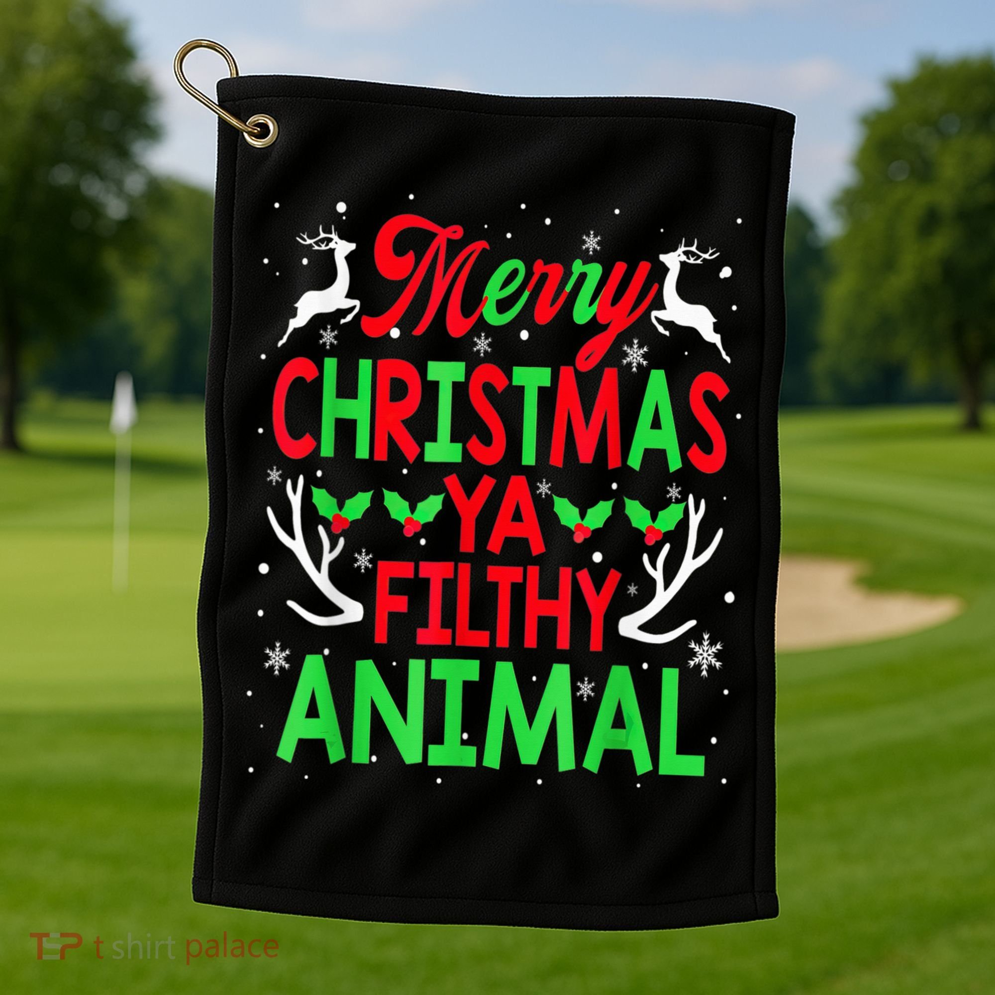 Merry Christmas Animal Filthy Ya  Wo Kid Golf Towel