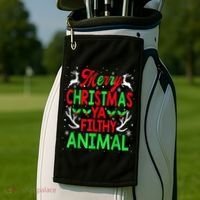 Merry Christmas Animal Filthy Ya  Wo Kid Golf Towel thumb 2