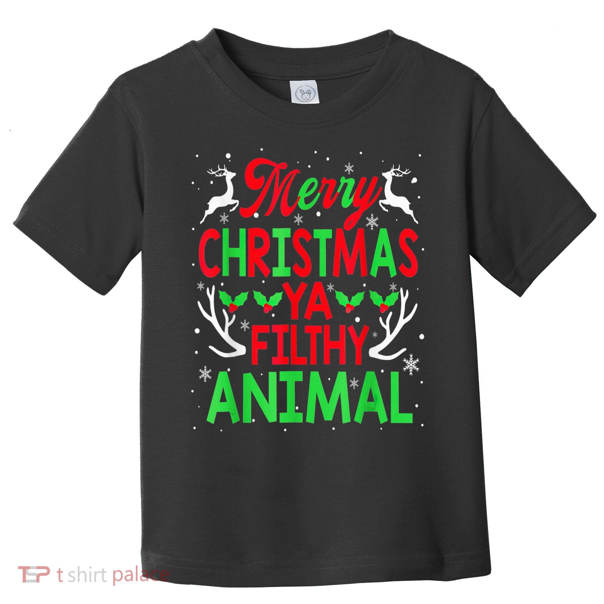 Merry Christmas Animal Filthy Ya  Wo Kid Toddler T-Shirt
