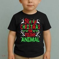 Merry Christmas Animal Filthy Ya  Wo Kid Toddler T-Shirt thumb 2