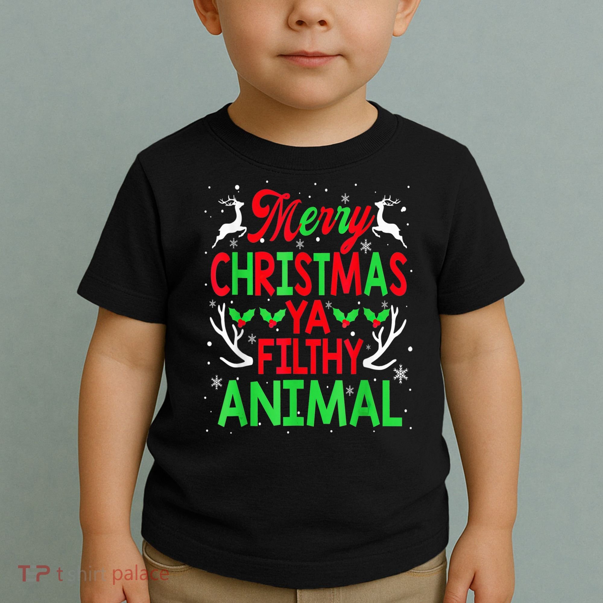 Merry Christmas Animal Filthy Ya  Wo Kid Toddler T-Shirt