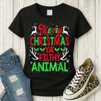 Merry Christmas Animal Filthy Ya  Wo Kid Women's T-Shirt thumb 3