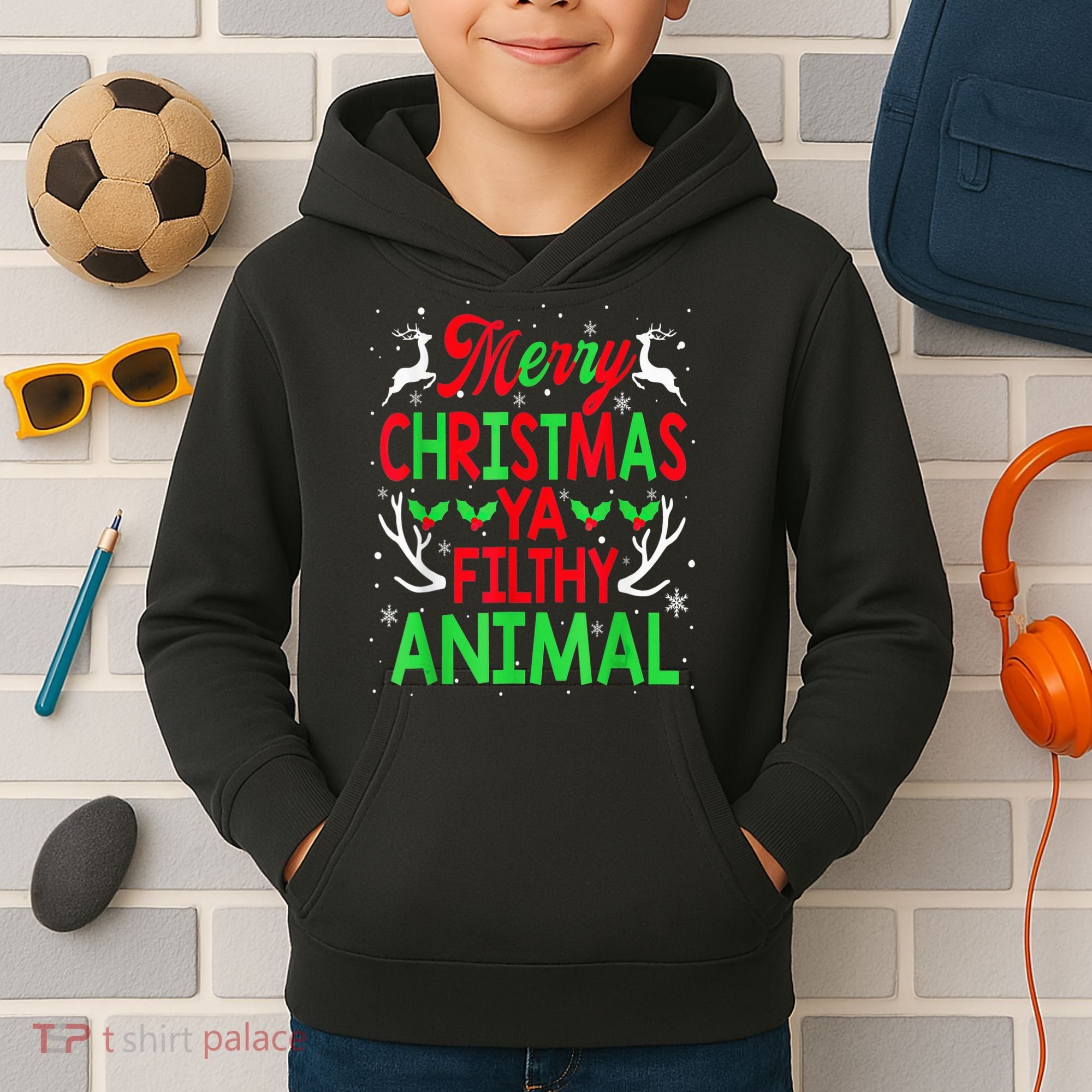 Merry Christmas Animal Filthy Ya  Wo Kid Kids Hoodie