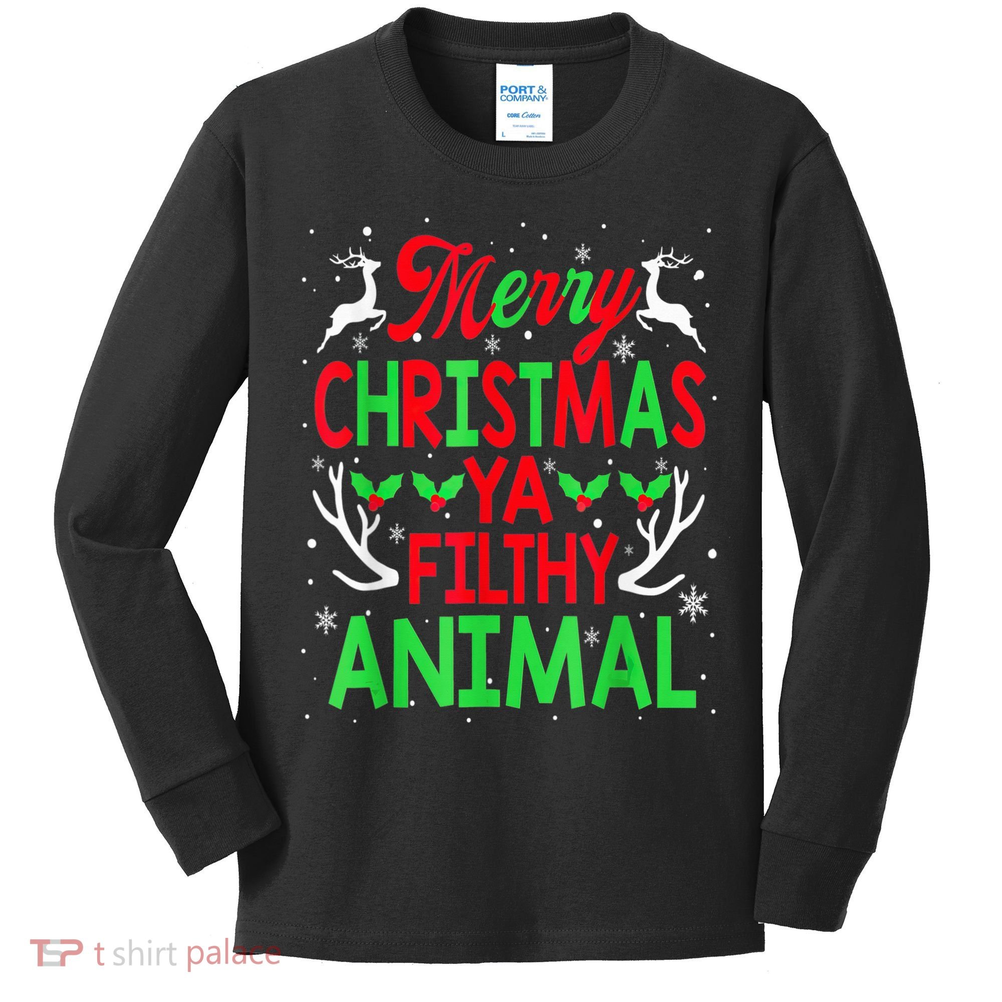 Merry Christmas Animal Filthy Ya  Wo Kid Kids Long Sleeve Shirt
