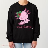 Merry Christmas Axolotl Cute Holiday Women's Sweatshirt thumb 0