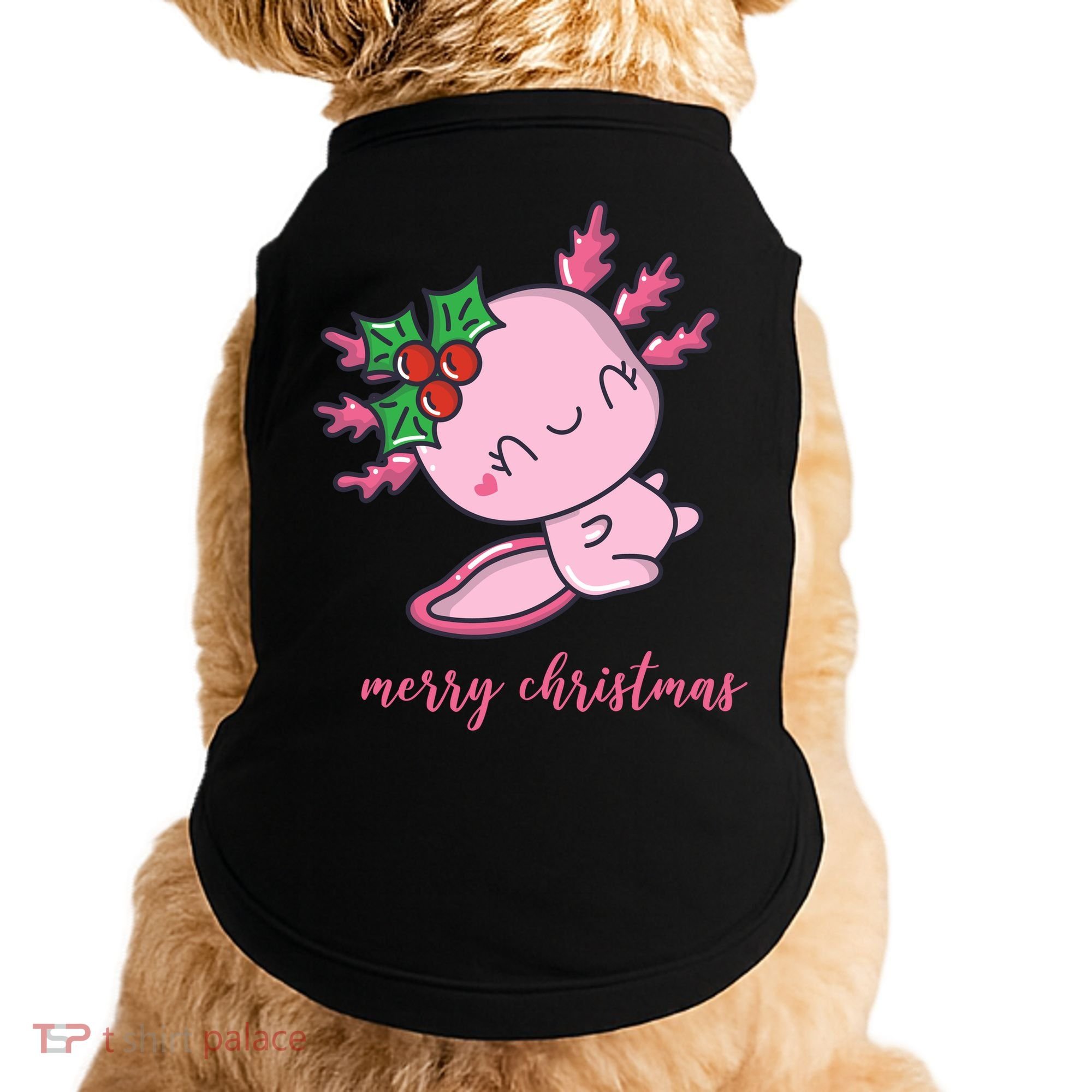 Merry Christmas Axolotl Cute Holiday Doggie Tank