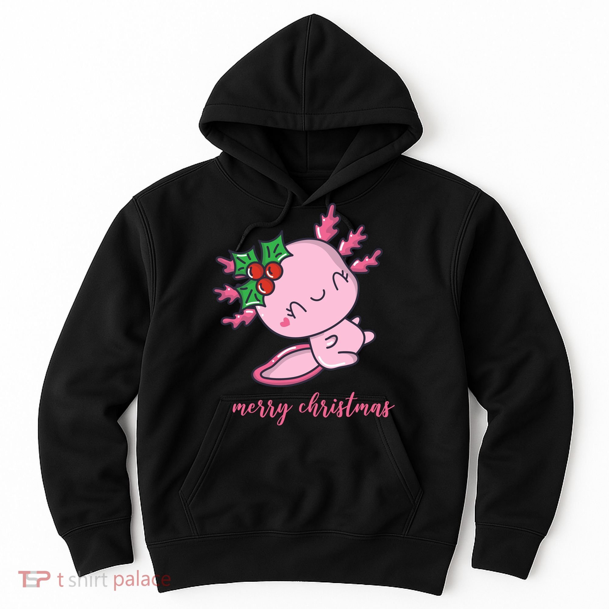 Merry Christmas Axolotl Cute Holiday Hoodie
