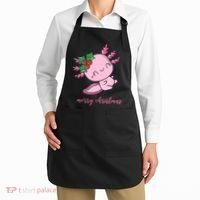 Merry Christmas Axolotl Cute Holiday Apron thumb 2