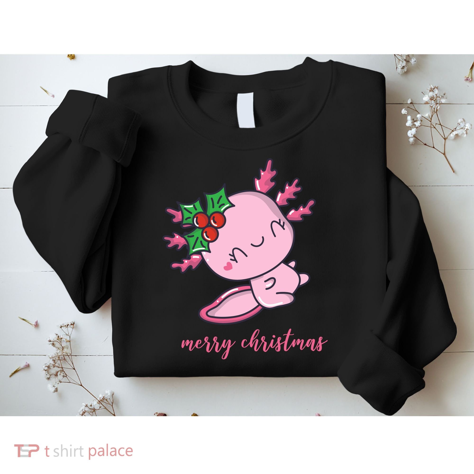 Merry Christmas Axolotl Cute Holiday Sweatshirt