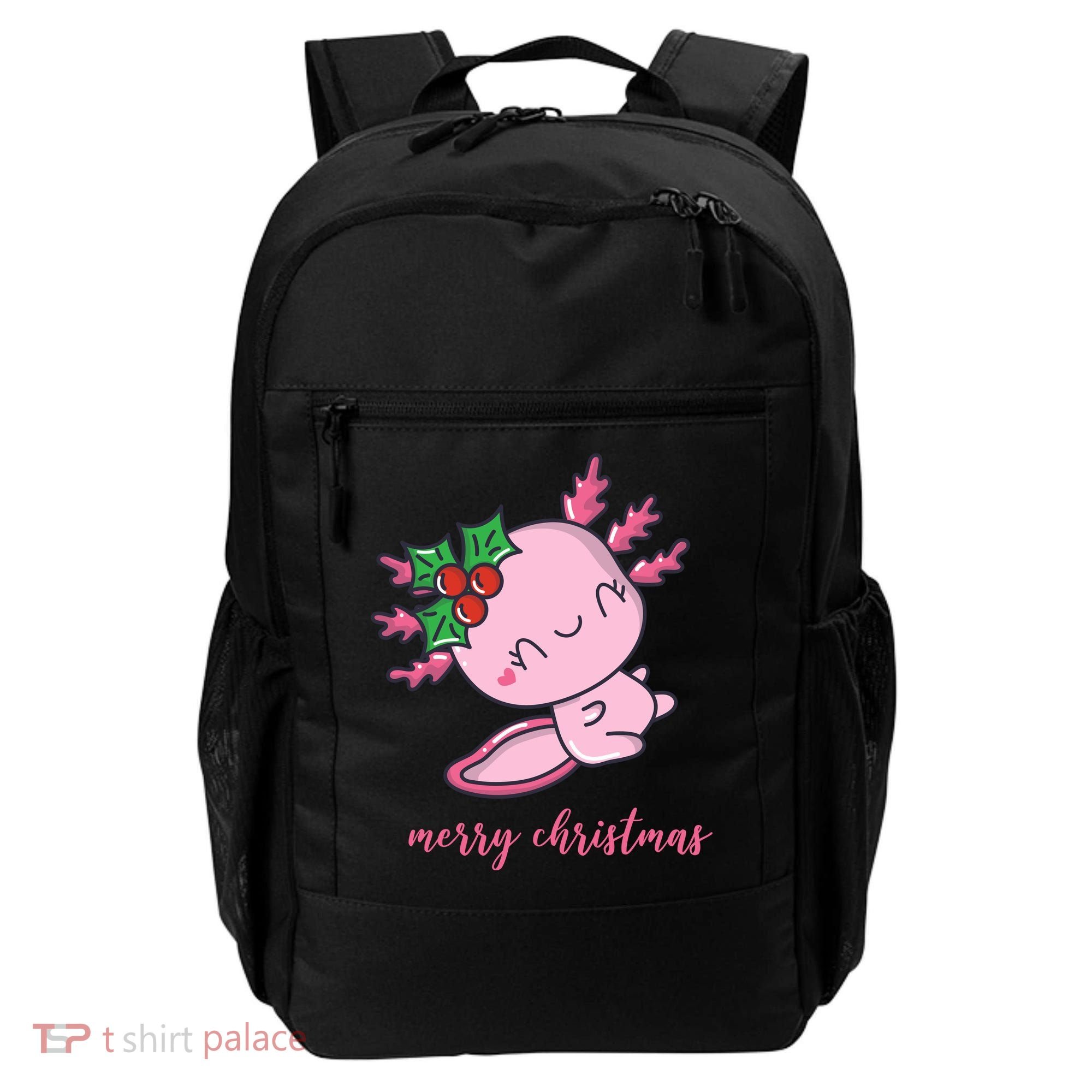 Merry Christmas Axolotl Cute Holiday Backpack