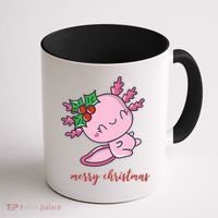 Merry Christmas Axolotl Cute Holiday Coffee Mug thumb 1
