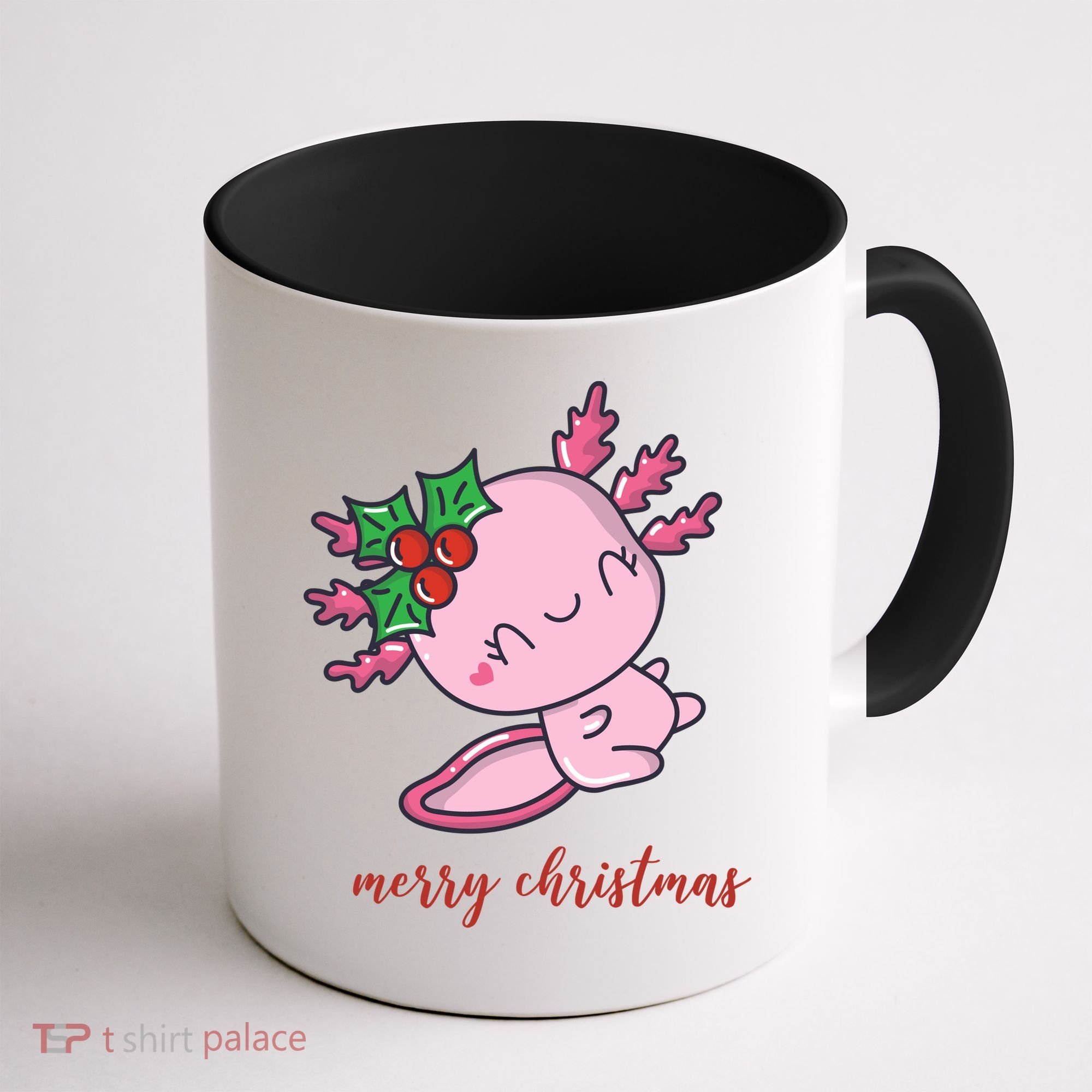 Merry Christmas Axolotl Cute Holiday Coffee Mug