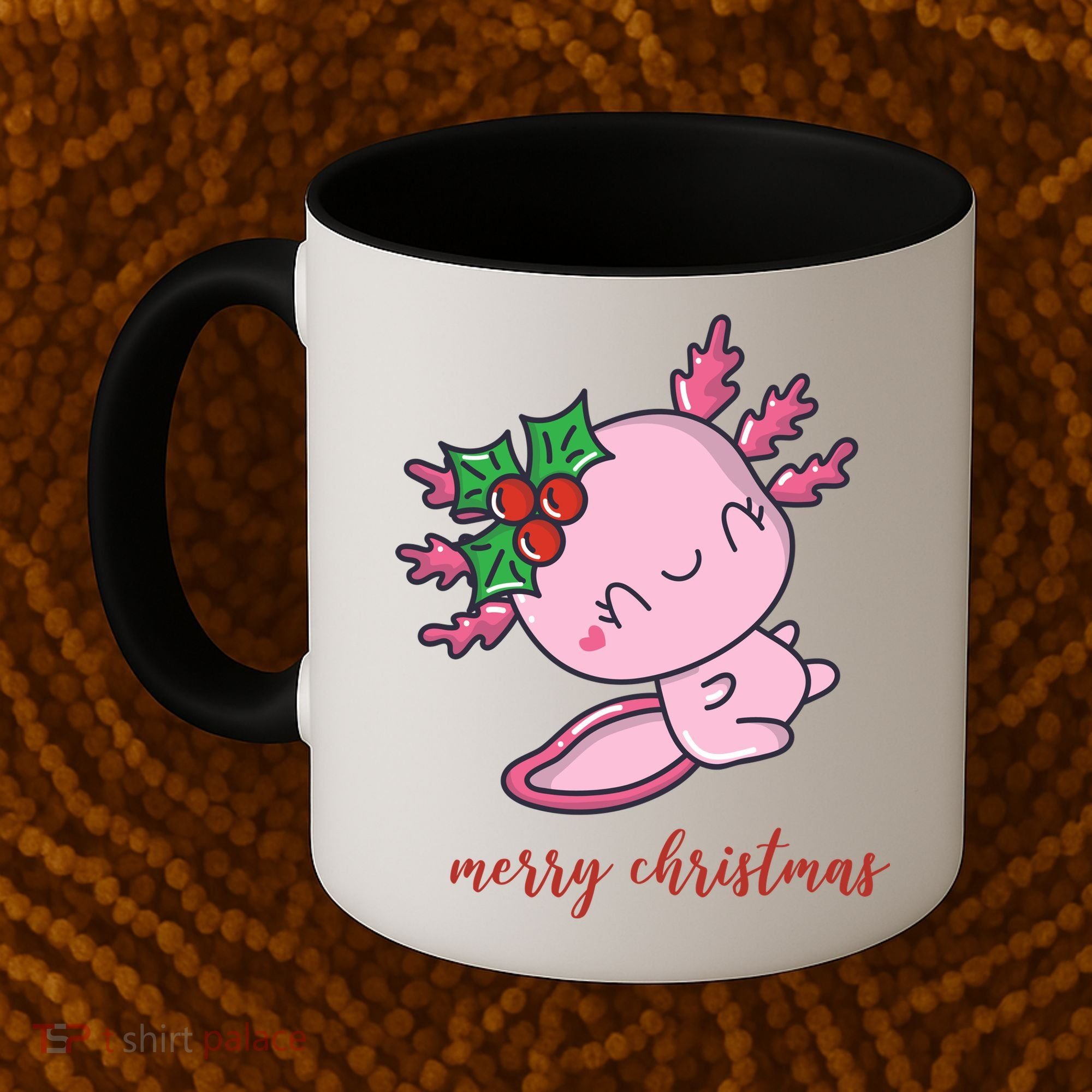 Merry Christmas Axolotl Cute Holiday Coffee Mug