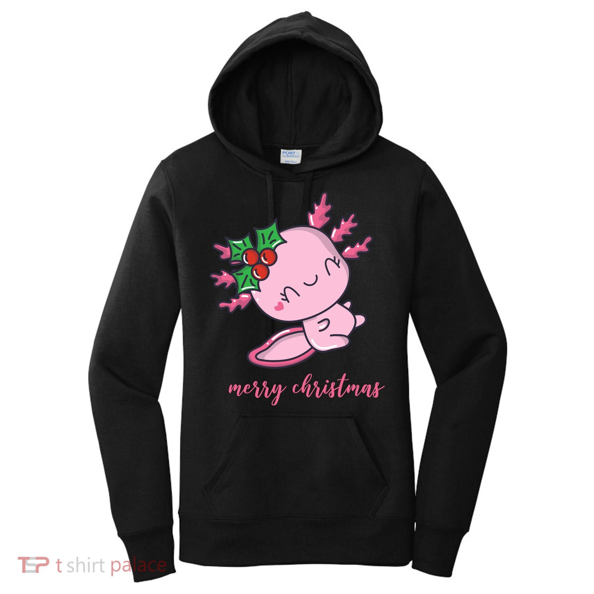Merry Christmas Axolotl Cute Holiday Women's Hoodie