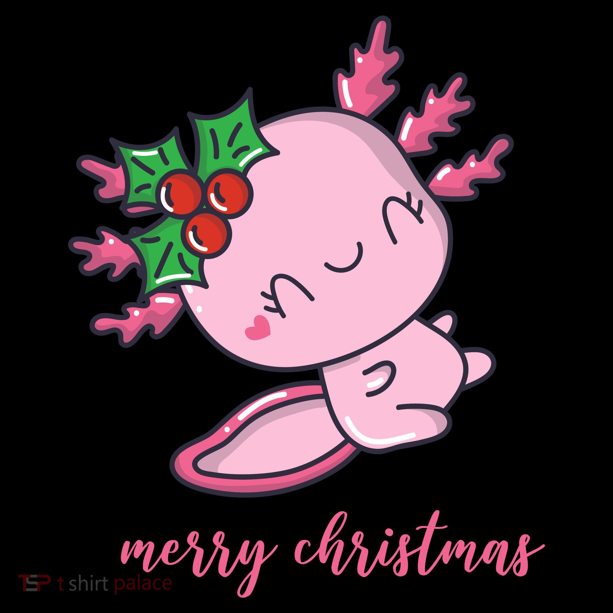 Merry Christmas Axolotl Cute Holiday Women's Hoodie