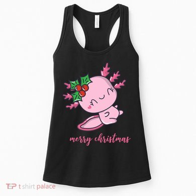 Merry Christmas Axolotl Cute Holiday Women's Tank Top