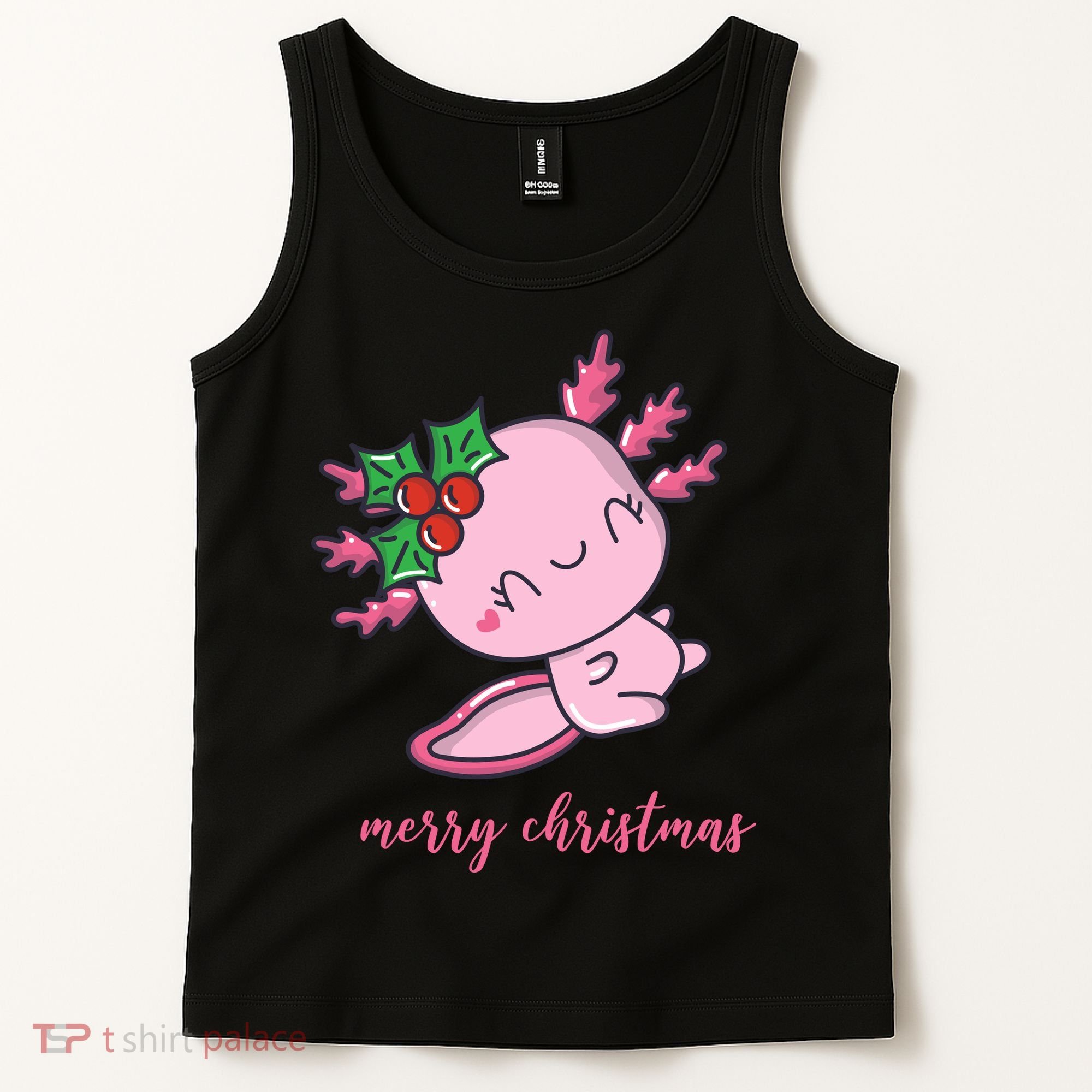 Merry Christmas Axolotl Cute Holiday Tank Top