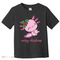 Merry Christmas Axolotl Cute Holiday Toddler T-Shirt thumb 0