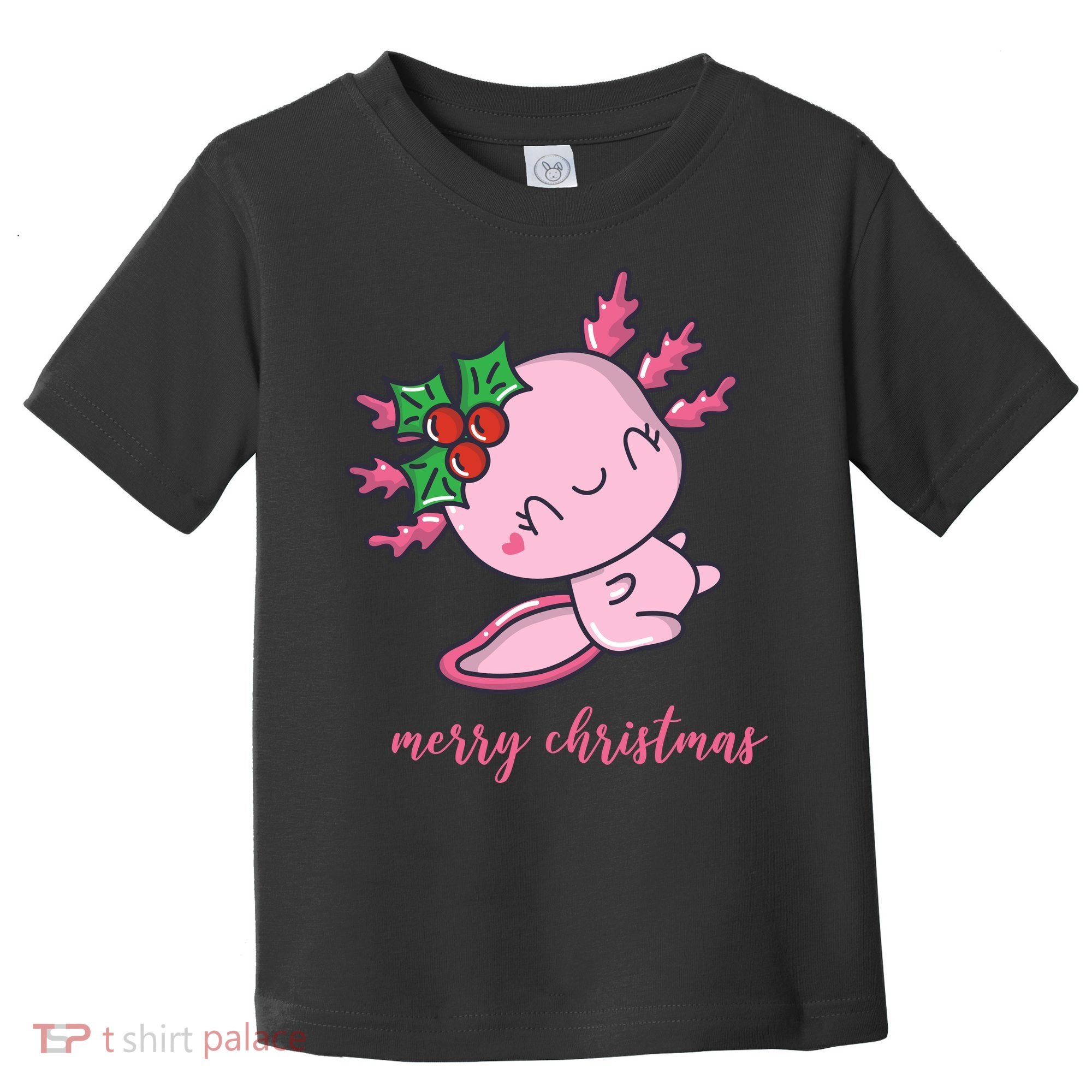 Merry Christmas Axolotl Cute Holiday Toddler T-Shirt