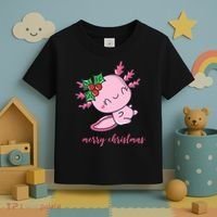 Merry Christmas Axolotl Cute Holiday Toddler T-Shirt thumb 3