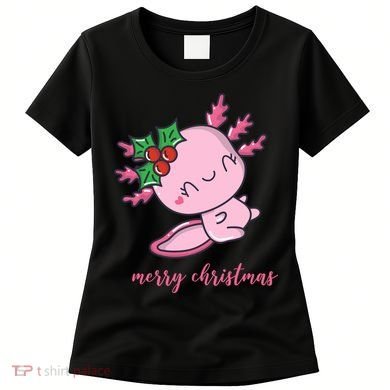 Merry Christmas Axolotl Cute Holiday Women's T-Shirt