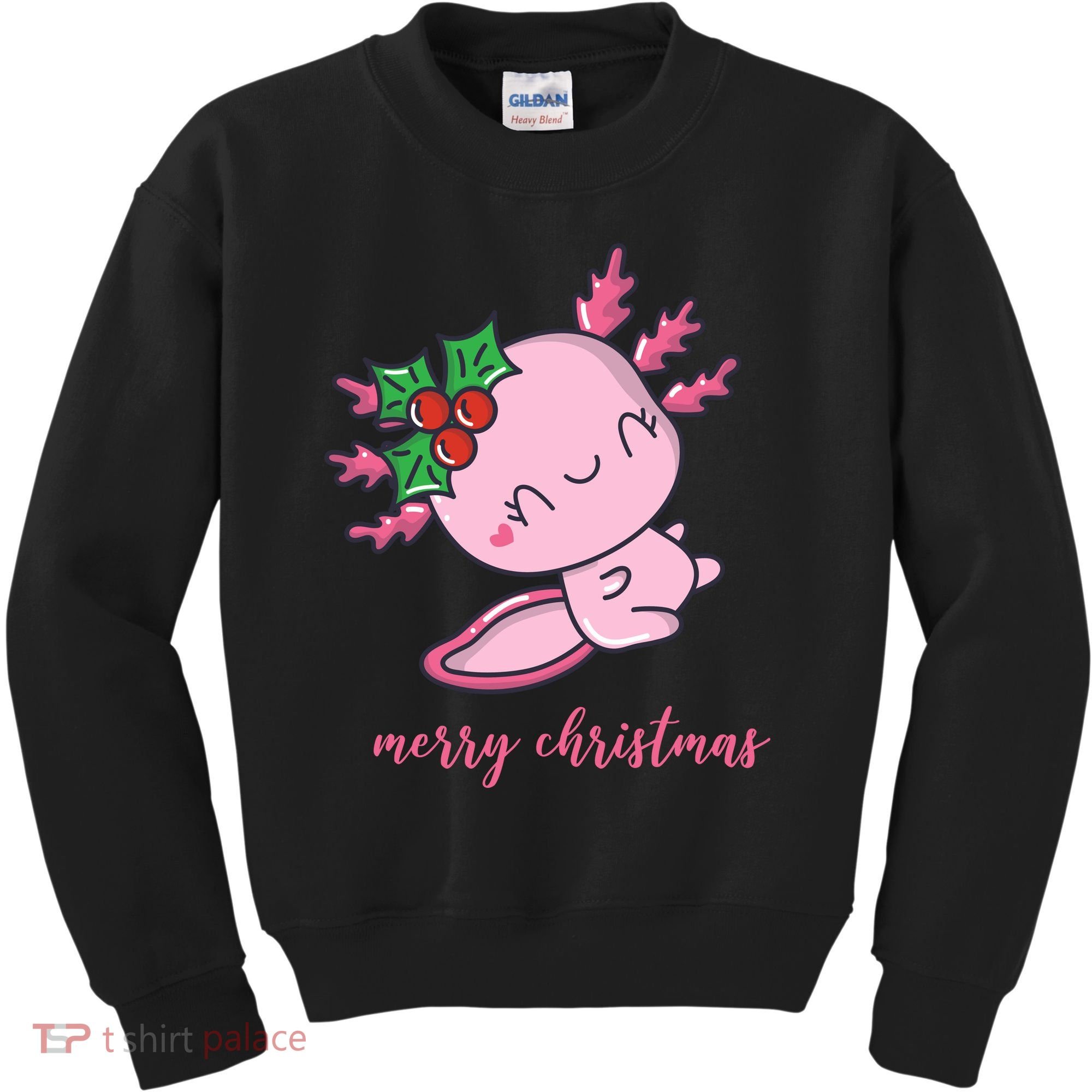 Merry Christmas Axolotl Cute Holiday Kids Sweatshirt