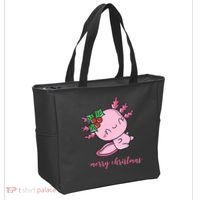 Merry Christmas Axolotl Cute Holiday Tote Bag thumb 2