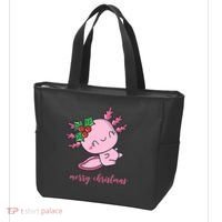 Merry Christmas Axolotl Cute Holiday Tote Bag thumb 3