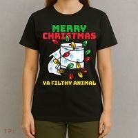 Merry Christmas Animal Filthy Ya Toilet Paper Funny T-Shirt thumb 4