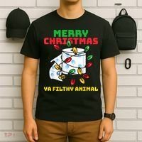 Merry Christmas Animal Filthy Ya Toilet Paper Funny T-Shirt thumb 6