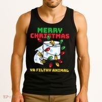 Merry Christmas Animal Filthy Ya Toilet Paper Funny Tank Top thumb 3