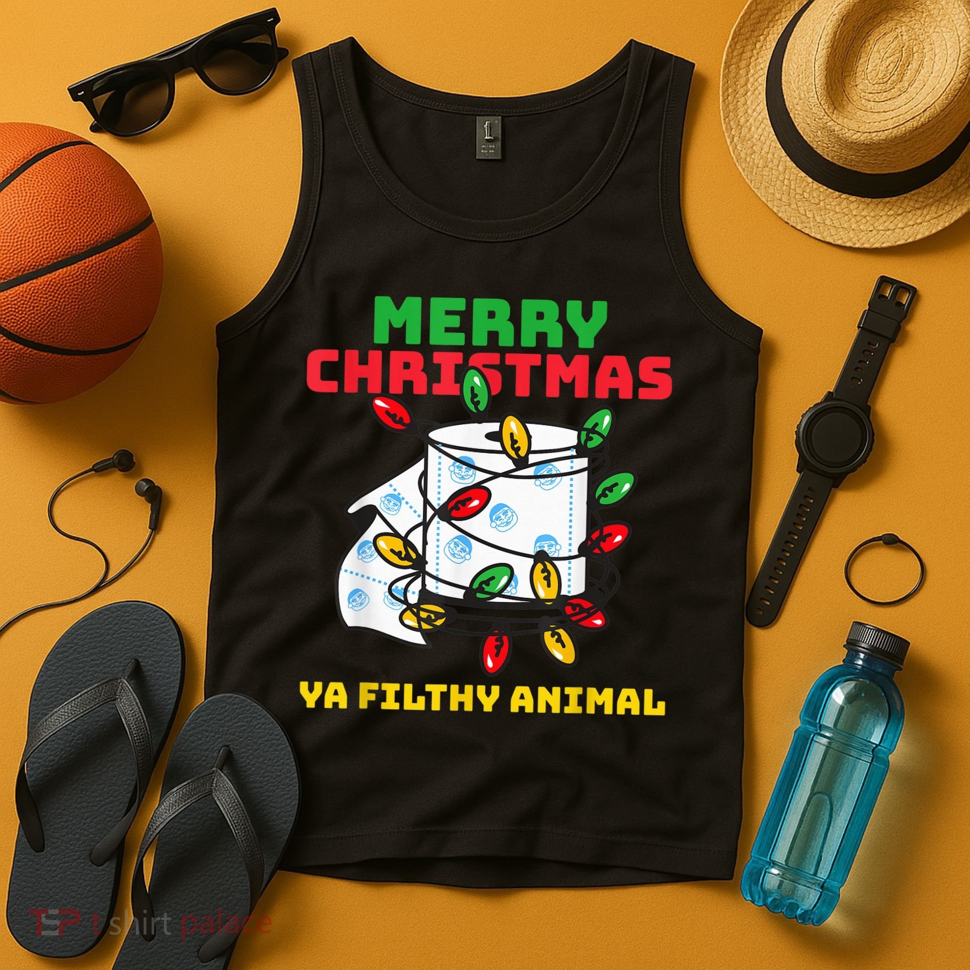 Merry Christmas Animal Filthy Ya Toilet Paper Funny Tank Top