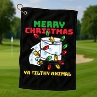 Merry Christmas Animal Filthy Ya Toilet Paper Funny Golf Towel thumb 1
