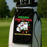 Merry Christmas Animal Filthy Ya Toilet Paper Funny Golf Towel thumb 2