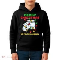 Merry Christmas Animal Filthy Ya Toilet Paper Funny Kids Hoodie thumb 4
