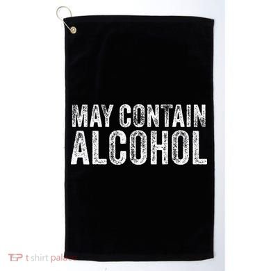 May Contain Alcohol Drinking Beer Tasting Funny Golf Towel