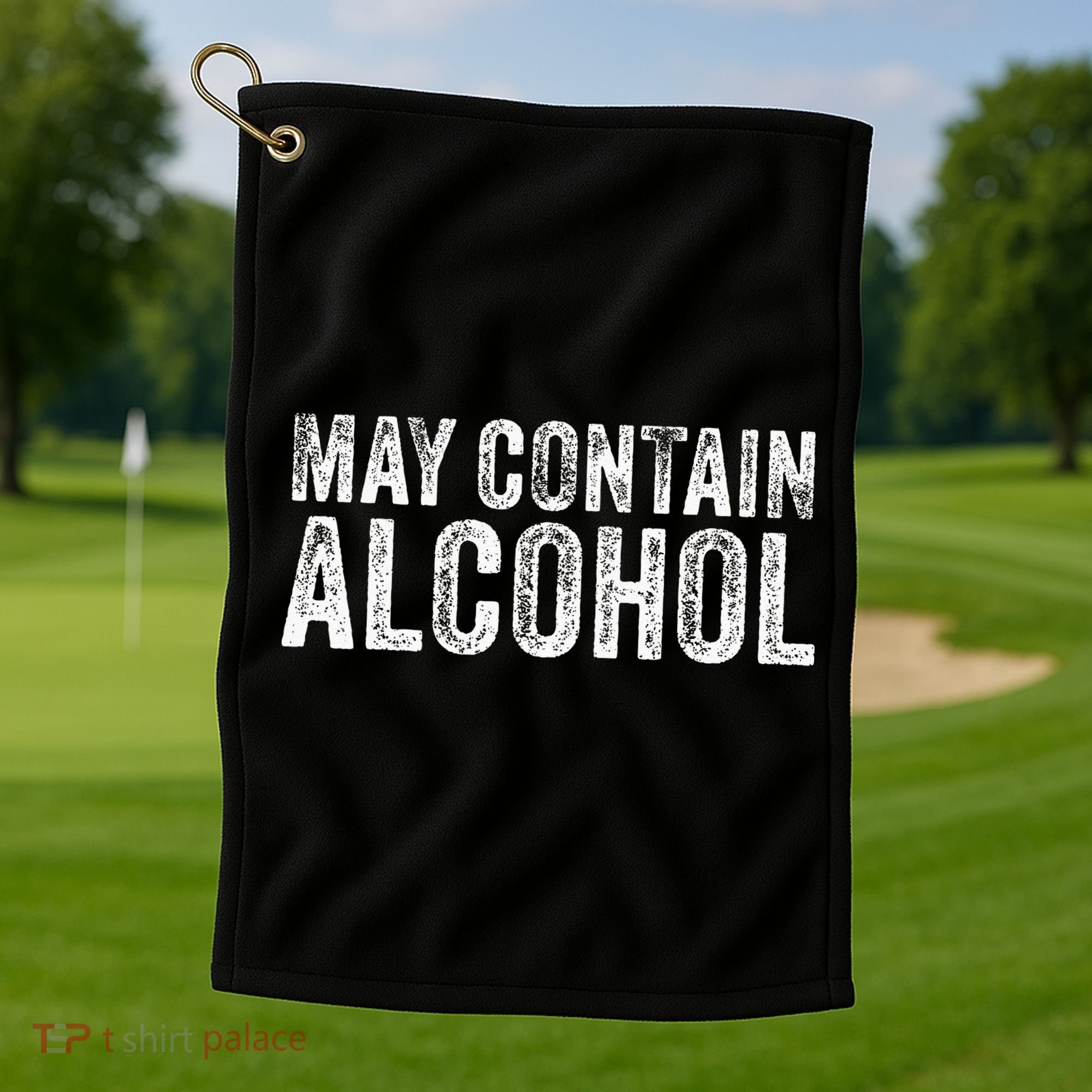 May Contain Alcohol Drinking Beer Tasting Funny Golf Towel