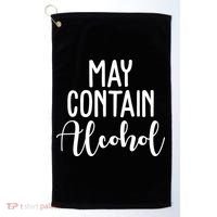 May Contain Alcohol Funny Golf Towel thumb 0