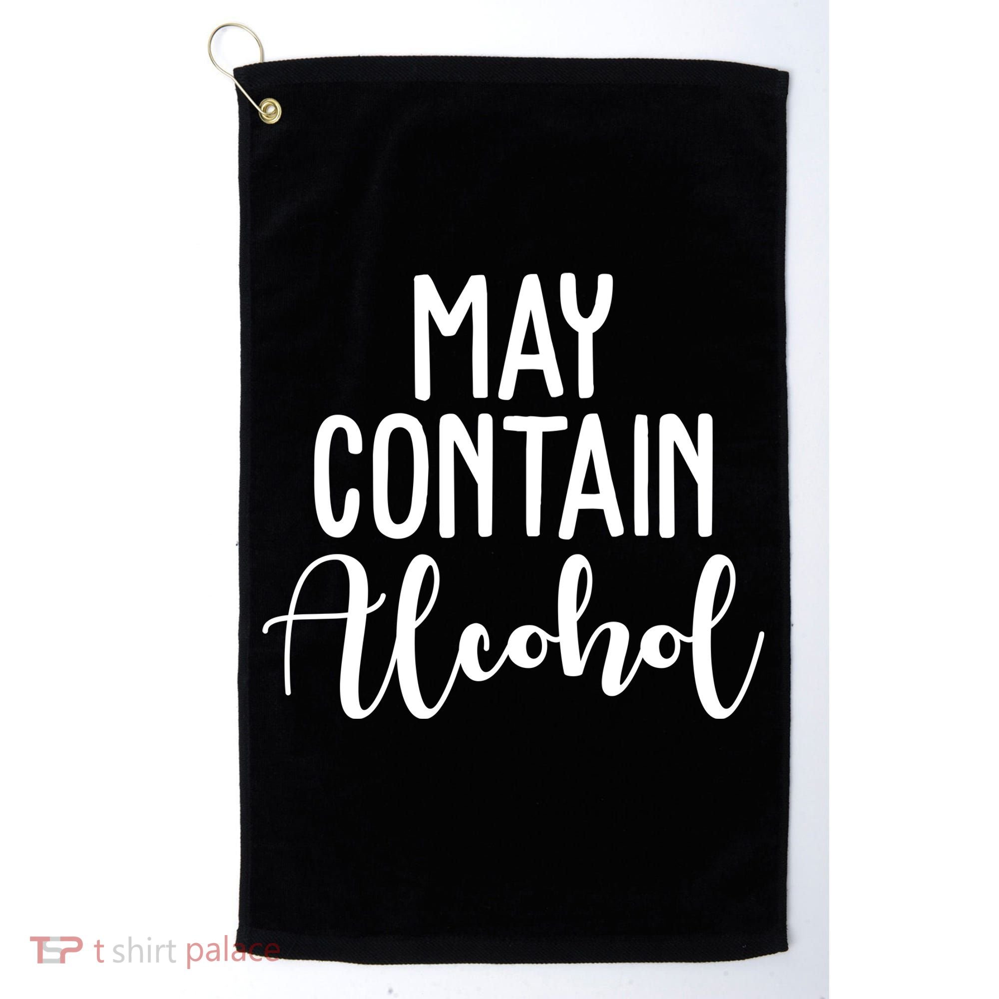 May Contain Alcohol Funny Golf Towel