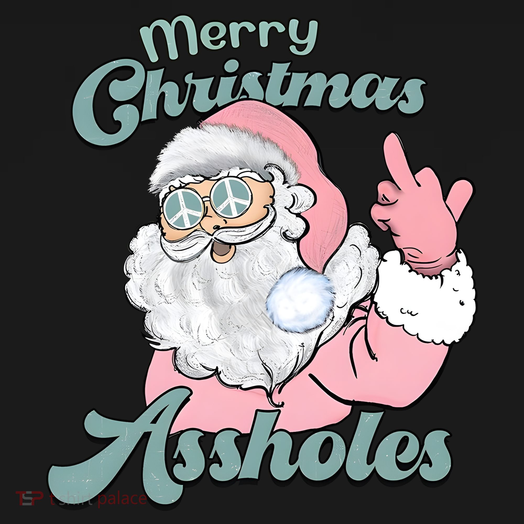 Merry Christmas Assholes Santa Dirty Humor Christmas Long Sleeve Shirt