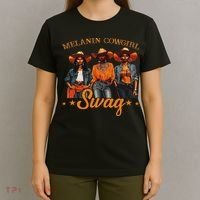 Melanins Cowgirls African Melanins Cowgirl Black History T-Shirt thumb 4