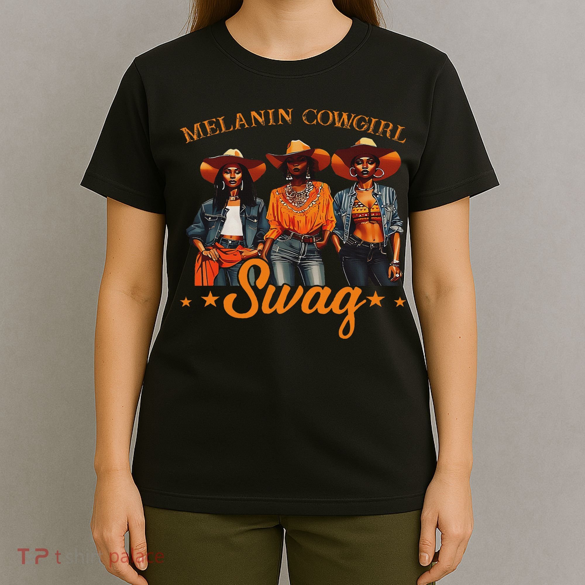 Melanins Cowgirls African Melanins Cowgirl Black History T-Shirt
